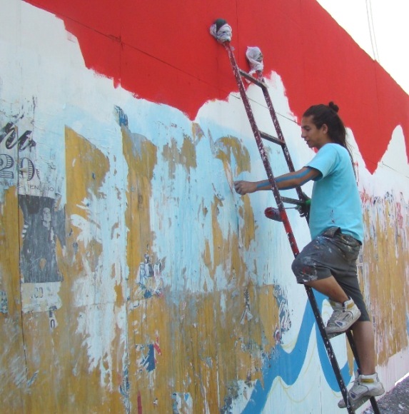 Pintando el mural